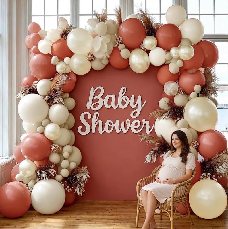 Dusty Pink Balloon Garland Double Stuffed Mauve Pink Balloons Pearl White Sand Balloon Arch Kit for Bridal Shower Birthday Wedding