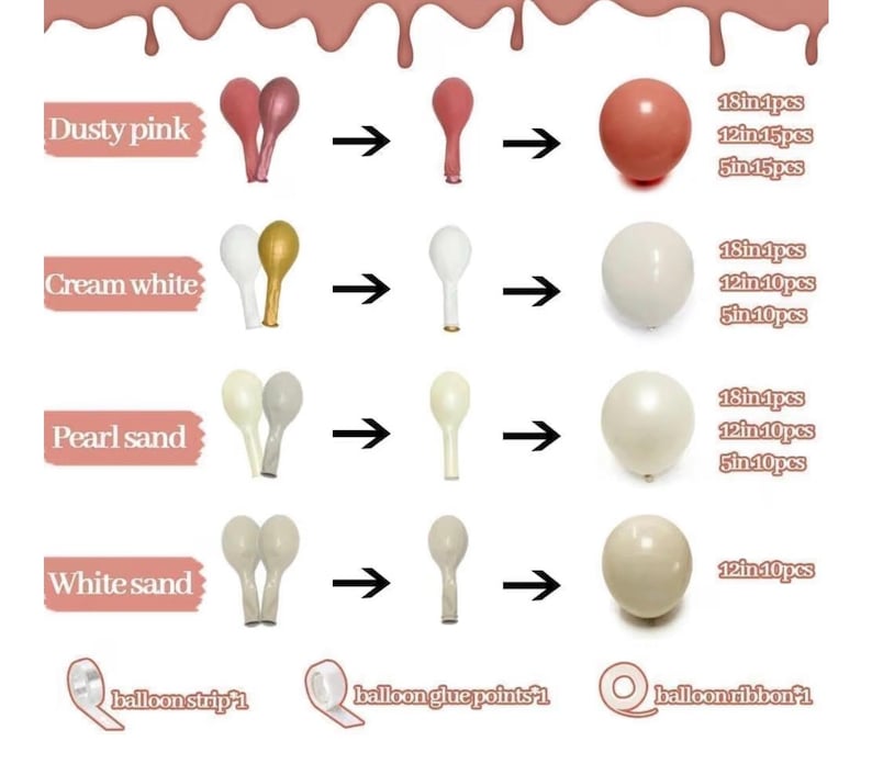 Dusty Pink Balloon Garland Double Stuffed Mauve Pink Balloons Pearl White Sand Balloon Arch Kit for Bridal Shower Birthday Wedding