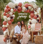 Dusty Pink Balloon Garland Double Stuffed Mauve Pink Balloons Pearl White Sand Balloon Arch Kit for Bridal Shower Birthday Wedding