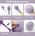 Purple White Balloon Garland Double Stuffed Light White Lilac Balloons Pearl Balloon Arch Kit For Lavender Fairy Birthday Baby Shower Weddin
