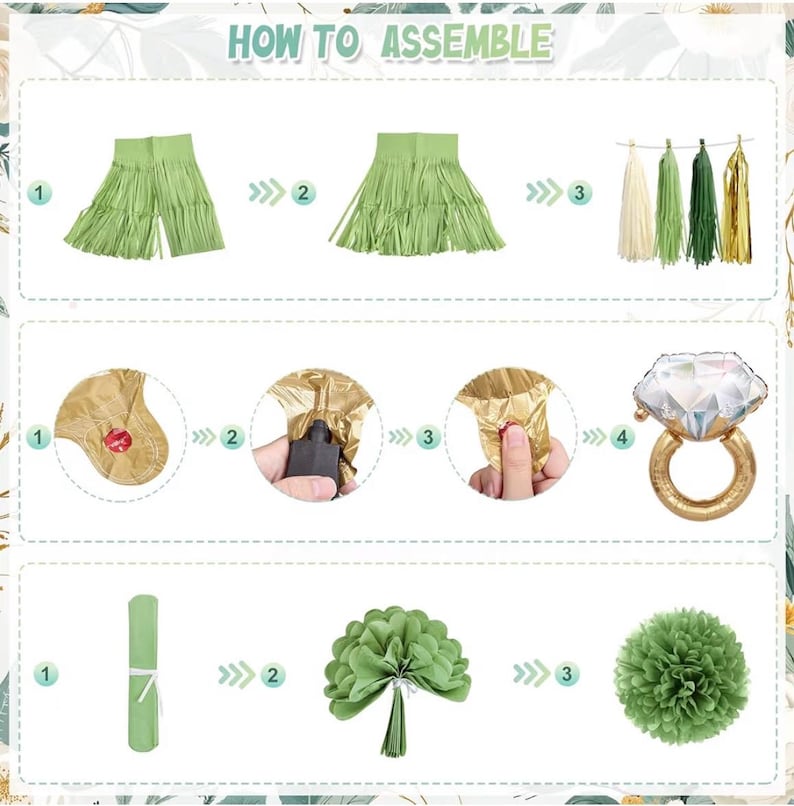 Bridal Shower Decorations, Sage Green Bachelorette Party Decorations Bride to Be Banner Backdrop Sash Veil Confetti Foil Balloons Tassel