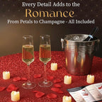 Marry Me Proposal Kit, Complete Engagement Decorations Set with LED Marquee Letters, Flameless Candles, Rose Petals, Red Carpet, Balloons