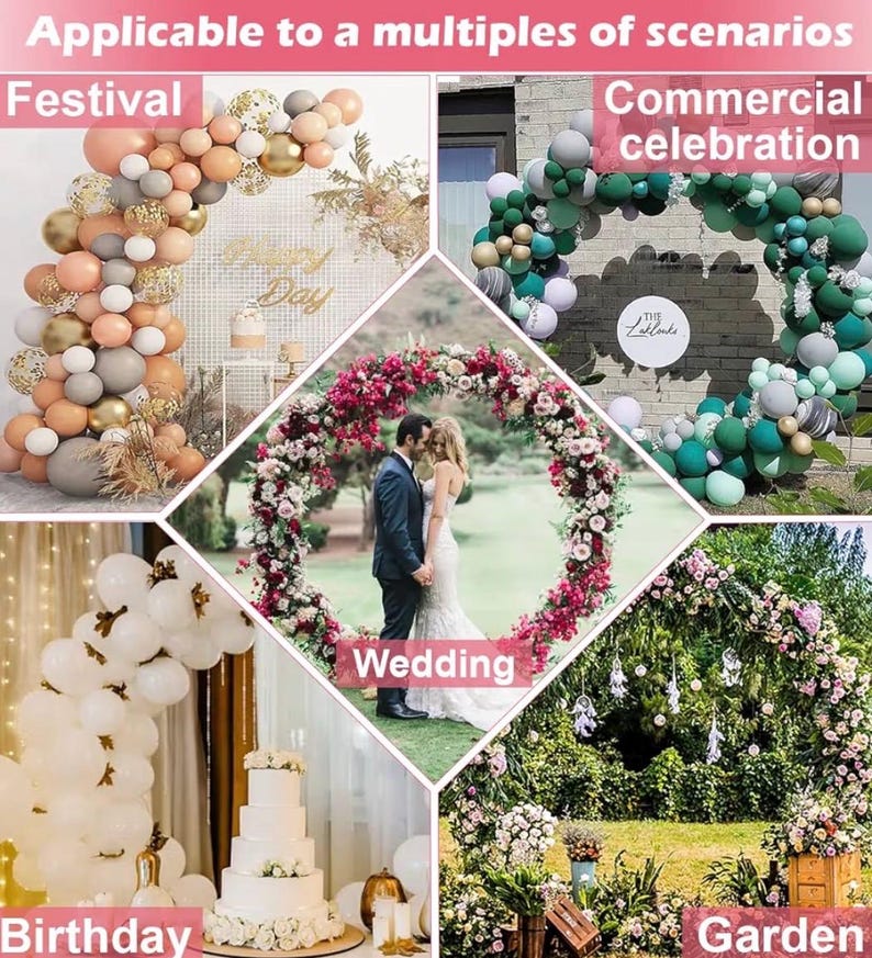 6.6FT Balloon Arch Stand,Metal Round Arch Backdrop Stand for Parties,Circle Balloon Arch Frame Wedding Arches with Upgrade base for Ceremony