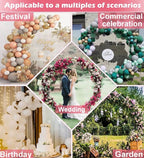 6.6FT Balloon Arch Stand,Metal Round Arch Backdrop Stand for Parties,Circle Balloon Arch Frame Wedding Arches with Upgrade base for Ceremony