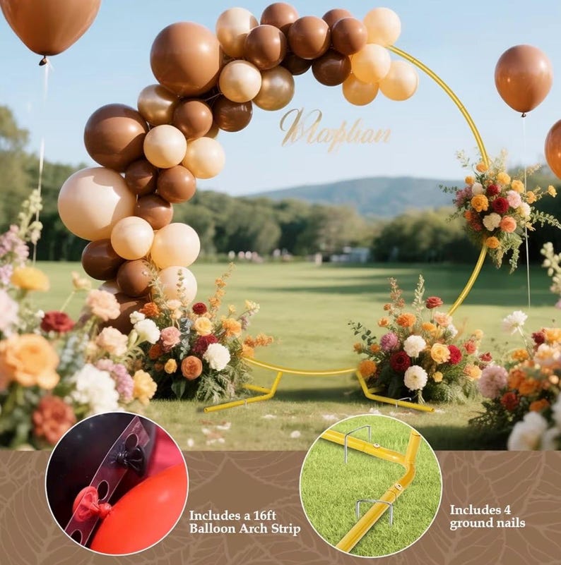 6.6FT Balloon Arch Stand,Metal Round Arch Backdrop Stand for Parties,Circle Balloon Arch Frame Wedding Arches with Upgrade base for Ceremony
