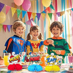 10 Pieces Hero Party Decoration, Hero Honeycomb Centerpieces 3D Table Topper Standing Decorations, Hero-Theme Party Supplies for Birthday