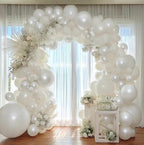 Pearl White Balloons Double Stuffed Latex Pastel White Balloon Garland Different Sizes 18/12/5in Cream Balloon Arch Kit for Wedding Bridal