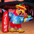 6.56x7.55ft Inflatable Parrot Decorations Tiki Inflatable Flying Parrot with LED Lights Aloha Jungle Animals Luau Hawaiian Tropical Party
