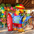 6.56x7.55ft Inflatable Parrot Decorations Tiki Inflatable Flying Parrot with LED Lights Aloha Jungle Animals Luau Hawaiian Tropical Party
