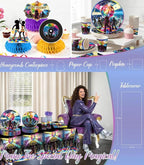 301pcs Disco Party Decorations for 70s, All-in-one 70s Party Decorations for 25 Guests, with No-DIY Banner Thick Plates and Disco Balloon