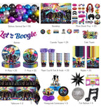 301pcs Disco Party Decorations for 70s, All-in-one 70s Party Decorations for 25 Guests, with No-DIY Banner Thick Plates and Disco Balloon