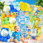 Pool Party Decorations, Two the Pool Party Decorations, 2nd Birthday Supplies with Two Cool Backdrop,Balloon Garland, Boxes for Summer Beach