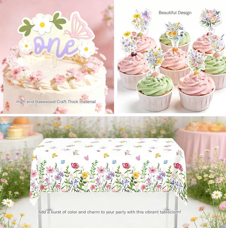 Wildflower 1st Birthday Decorations, 151 PCs Our Little Wildflower is Turning One Birthday Party Supplies with Balloon Boxes, Banners, Flora