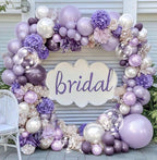 Purple White Balloon Garland Double Stuffed Light White Lilac Balloons Pearl Balloon Arch Kit For Lavender Fairy Birthday Baby Shower Weddin