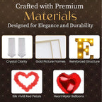 Marry Me Proposal Kit, Complete Engagement Decorations Set with LED Marquee Letters, Flameless Candles, Rose Petals, Red Carpet, Balloons