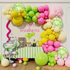 Pink Green Yellow Margs and Matrimony Balloon Arch kit for Beach Bachelorette Last Toast Final Fiesta Bridal Shower Margarita Party Decor