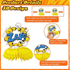 10 Pieces Hero Party Decoration, Hero Honeycomb Centerpieces 3D Table Topper Standing Decorations, Hero-Theme Party Supplies for Birthday
