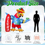 6.56x7.55ft Inflatable Parrot Decorations Tiki Inflatable Flying Parrot with LED Lights Aloha Jungle Animals Luau Hawaiian Tropical Party