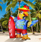 6.56x7.55ft Inflatable Parrot Decorations Tiki Inflatable Flying Parrot with LED Lights Aloha Jungle Animals Luau Hawaiian Tropical Party