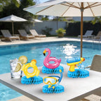 Pool Birthday Party Decorations - Plates,Napkins, Cups,Cutlery, Honeycomb Centerpieces,Banner, Hanging Swirls, Tablecloths,Toppers, Balloons