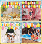 15PCS Pool Party Decorations Beach Ball Paper Lanterns - Summer Luau Hawaiian Themed Hanging Decor for Home Birthday Outdoor Indoor
