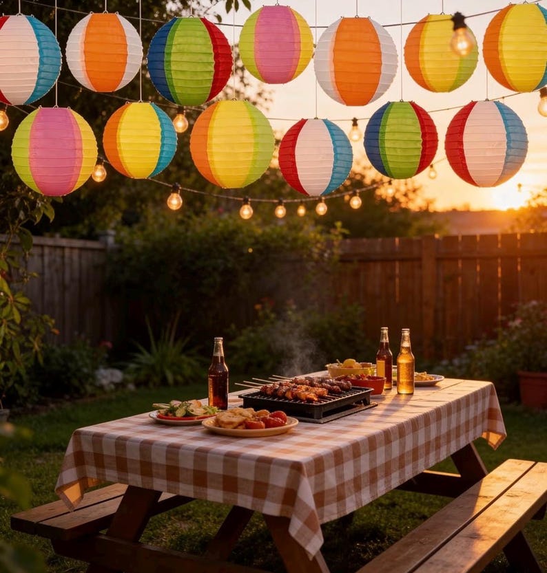 15PCS Pool Party Decorations Beach Ball Paper Lanterns - Summer Luau Hawaiian Themed Hanging Decor for Home Birthday Outdoor Indoor